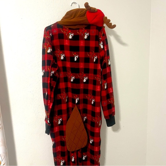 Buc-ee’s Unisex Size L/XL Onesie Beaver Hoodie/Tail Zip Up Pajama Lounge Pockets - Picture 2 of 11